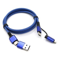 Cable de Carga Rápida 4 en 1, USB-C/USB-A a USB-C de 8 Pines, PD 60W, Cable Trenzado de Nailon para Accesorios de Teléfono