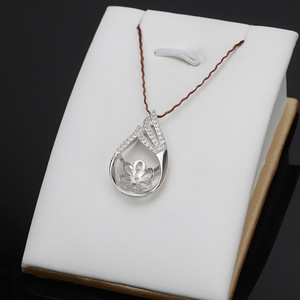 Collier pendentif en argent S925 pour femmes, 10-12 perles, supports vides, accessoires de bricolage, design de bijoux semi-finis - Product Image 2