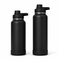 Bouteille d'eau isotherme OEM 32oz, couvercle à bec 40oz avec revêtement poudré, base en silicone, logo personnalisé, vente en gros pour la gym