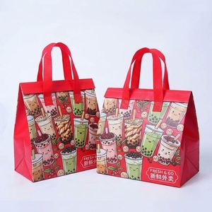 Custom Disposable Takeaway Thermal Insulation Handled <b>Backpack</b> Zipper Closure Aluminum Foil <b>Cooler</b> Non-Woven Bag - Product Image 1