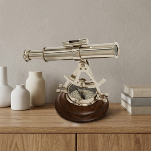 CHk Boussole télescope Alidade en laiton antique, marine et nautique, objet de collection, marron, 8 pouces, impression par gravure, fait main, logo personnalisable - Product Image 1