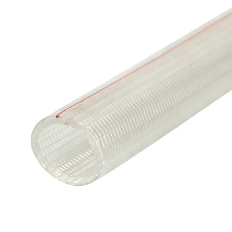 Clear Tube Plastic Vinyl Tubing Fiber Braided Hose Reinforced PVC Tube Pipe Hose For Water Transfer White Color