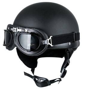 Skuter Listrik Retro Model Empat Musim Tipe Lingkaran Tanpa Slot 4-Suspensi Ringan Helm Setengah Kulit Keselamatan Bersepeda - Product Image 1