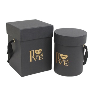 Combinazione quadrata rotonda portatile ti amo regalo confezione di fiori negozio di fiori - Product Image 1