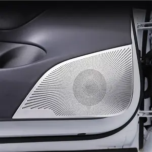 2PCS不锈钢后门音频扬声器盖饰件黑色用于特斯拉型号3 18-19保护盖汽车配件