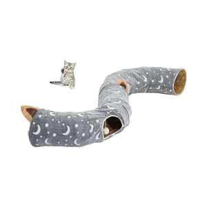 ZYZPET <span class=keywords><strong>Cat</strong></span> Tunnel Tube con peluche Ball Toys fotoluminescenza autoluminosa pieghevole, per animali domestici conigli, Puppy Grey <span class=keywords><strong>Moon</strong></span> Star - Product Image 1