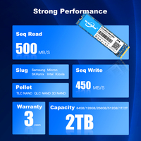 Disk Paduan Aluminium Solid OEM Pabrik Baru untuk Laptop Desktop SATA3 M.2 NGFF 2280 SSD Internal 128GB 256GB 512GB 1TB 2TB