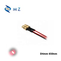 Laser Titik Merah Mini Ukuran Kompak Baru D4mm 650nm 0.6-0.8MW Kelas II Tingkat Industri MZLASER