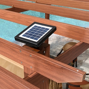 Pérgola de energía solar de jardín Enrejado de uva de aluminio Grano de lujo Morden al aire libre con sombrilla retráctil Gazebo - Product Image 5