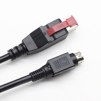 Cable de Alimentación USB de 24V con Conector DIN de 3 Pines para Impresora de Recibos EPOS POS, Carga Rápida, Cable Serial de 1m 2m de Longitud, Corriente de 3A, Alimentación DIN de 3P