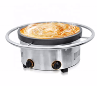 Équipement de cuisine à gaz en acier inoxydable Crêpière GPL Machine à crêpes rotative à vendre