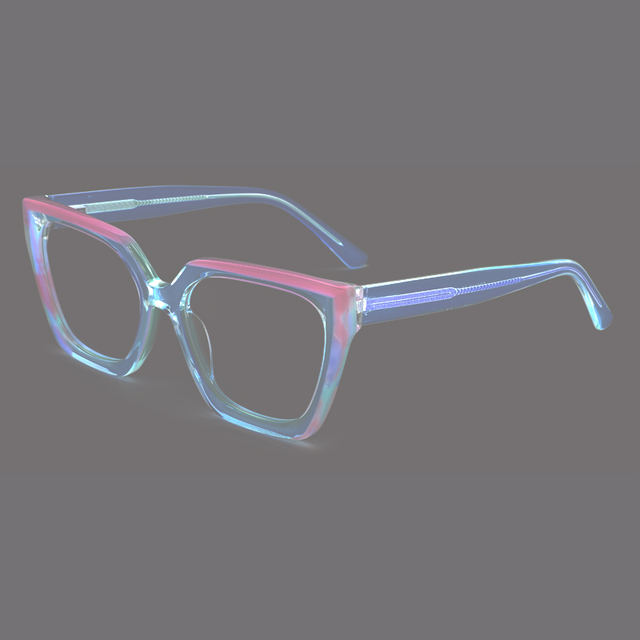 2117 Luxury Oversized Square Cat Eye Eyewear Frame Fashion High Quality Handmade Acetate Optical Eyeglasses Frames for Women