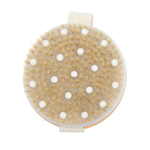 Wooden <b>Bath</b> <b>Brush</b> Round Head Natural Bristles Body Scrub For Adults - Product Image 3