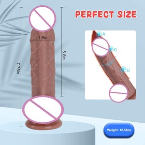 Vibratore Dildo Riscaldante Anale/Vaginale in Silicone Morbido 100% Impermeabile con Telecomando per Donne, Giocattolo Sessuale per Lesbiche 390g - Product Image 5