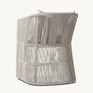 Ensemble de salle à manger d'extérieur moderne, table et chaises en corde résistantes pour cour, villa, hôtel ou appartement, patio, jardin, utilisation en parc - Product Image 5