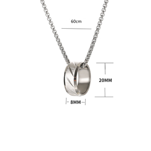 SC paslanmaz çelik takı kolye Hip Hop paslanmaz çelik kolye mat halka kolye kolye kadın erkek - Product Image 5