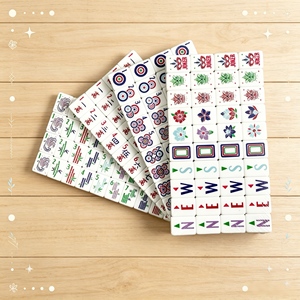 Classic <b>Mahjong</b> Tile <b>Set</b> Plastic Portable 4 Player Game Tiles with Joker and Wind Symbols White Base Color - Product Image 1