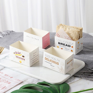 Kotak kertas kemasan Sandwich karton dicetak kertas pembungkus Sandwich tahan gemuk kemasan makanan sekali pakai cetak Offset - Product Image 3