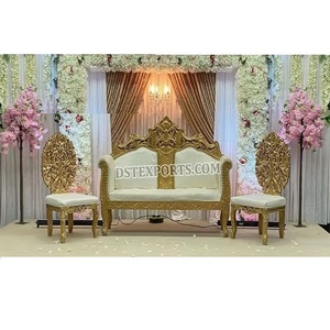 ชุดโซฟาเวทีงานแต่งงานแบบดั้งเดิมของอินเดียชุดโซฟาเก้าอี้โซฟาแบบเปิดในงานแต่งงานดีไซน์หรูหราเฟอร์นิเจอร์สำหรับงานแต่งงาน - Product Image 1