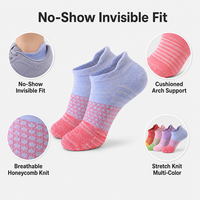 Chaussettes de sport invisibles pour femmes OEM, en tricot extensible, rembourrées, pour la course à pied, la salle de sport, le quotidien, design personnalisé