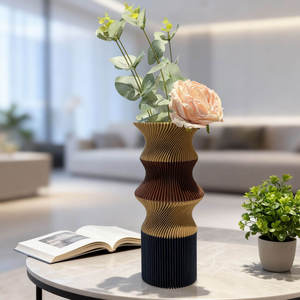 Jarrón Moderno Geométrico Impreso en 3D con Revestimiento Acrílico, Maceta Impermeable, Centro de Mesa Decorativo para Interiores - Product Image 3