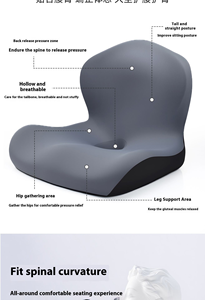 Coussin <span class=keywords><strong>de</strong></span> soutien lombaire confortable en mousse à mémoire <span class=keywords><strong>de</strong></span> forme, siège <span class=keywords><strong>de</strong></span> chaise orthopédique avec fonction <span class=keywords><strong>de</strong></span> massage, <span class=keywords><strong>housse</strong></span> antidérapante pour le bureau et la maison - Product Image 2