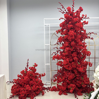 Gapura Bunga Artifisial Merah SMS Floral, Latar Belakang Pernikahan, Gapura Bunga Romantis, Dekorasi Lamaran, Latar Belakang Hari Valentine