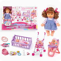 Ensemble d'accessoires pour poupée bébé de 9 pouces, 4 sons, poupée en silicone reborn, habillage de poupée, jeux de simulation pour les filles, jouets pour bébés