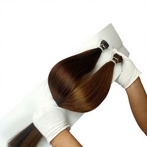 Dragonbeauty Factory 100% Remy Human Hair I Tip Hair Extensions Straight Human Hair Soft Silky No <b>Tangle</b> Wholesale - Product Image 1