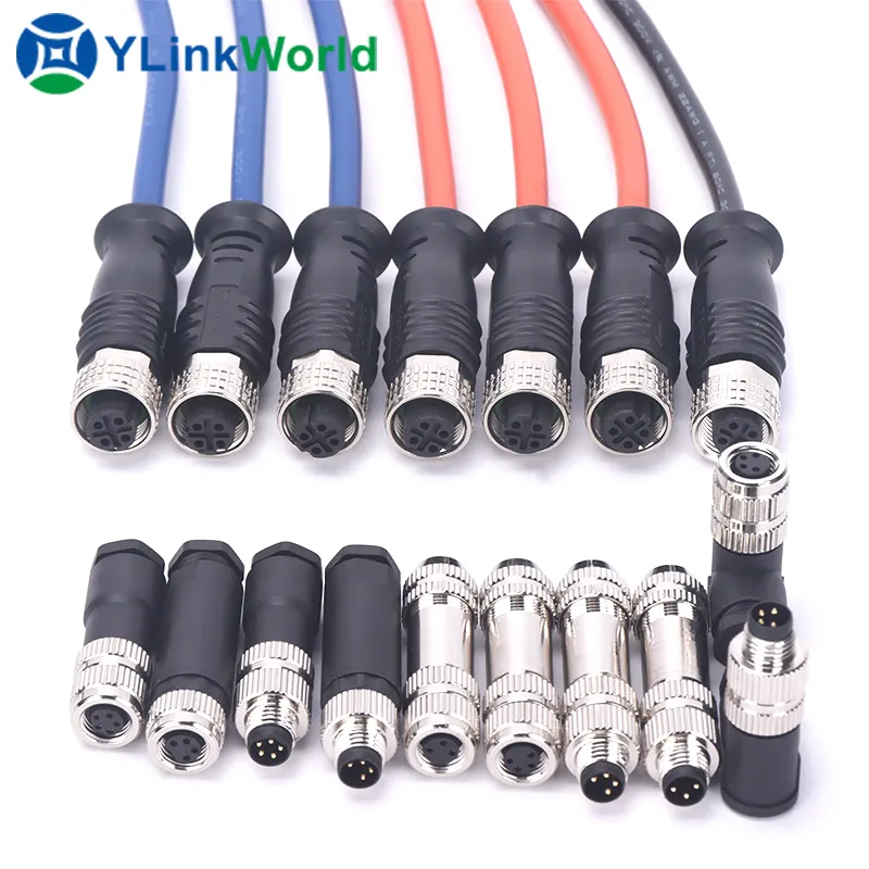 ip65 plastic waterproof wire connector t d f micro display solar jack watertight led lights cable m8 connector male to female