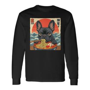 T-shirt à manches longues pour chien de race bouledogue français, motif nouilles ramen - Product Image 1