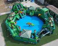 Parc aquatique gonflable directement de l'usine avec toboggans aquatiques et piscine à jets d'eau, aire de jeux extérieure commerciale pour enfants et adultes