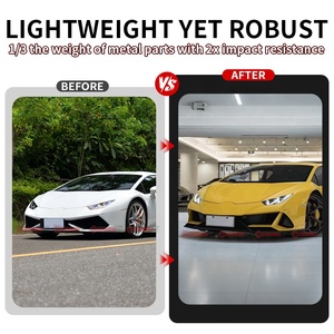 กันชนหน้าสำหรับ lambLamborghini Huracan EVO, ชุดประกอบกันชนหน้ากึ่งคาร์บอนไฟเบอร์ชุดแยกขอบด้านหน้า - Product Image 3