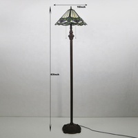 Lampes sur pied LongHuiJing de style Tiffany, design victorien, 2 lumières, bronze, abat-jour en verre teinté de 16 pouces, décoration d'angle de canapé