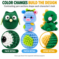 Anfänger DIY Häkel-Tierfiguren Handgemachtes Amigurumi-Set Komplette Häkelanleitung Tutorial Starter-Lernprojekt Materialien
