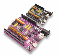 Carte de contrôle UNO R3 Pro avec alimentation améliorée, microcontrôleur ATmega328P, entrée Type-C DC et batterie au lithium