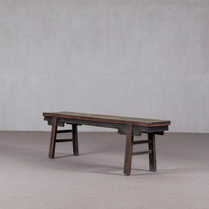Banc long vintage en <span class=keywords><strong>bois</strong></span> ancien avec jointure traditionnelle chinoise à mortaise et tenon, double usage comme buffet ou pied de lit - Product Image 3
