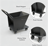 Chariot à copeaux CNC inclinable en acier inoxydable durable et chariot de vidage industriel pour roulements de moteur, boîtes de vitesses, PLC - Dimensions personnalisables