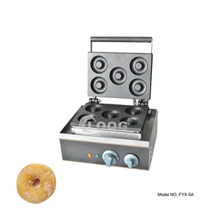 वाणिज्यिक खानपान उपकरण 5 छेद बिजली डोनट वफ़ल बनाने की मशीन मिनी डोनट निर्माता मशीन