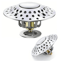 Siphon de sol escamotable en cuivre massif pour baignoire et lavabo, avec filtre à cheveux et anti-odeur, type pieuvre