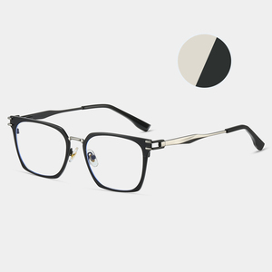 87335 Gafas de Moda de Alta Calidad con Marco Cuadrado de Metal Retro Clásico para Hombre, Multicolor, Anti Luz Azul, Monturas Ópticas 2025 - Product Image 1