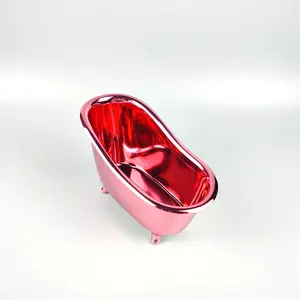 Venta caliente brillante Rosa rojo plástico PP Mini bañera jabonera bañera contenedor fabricante/mayorista