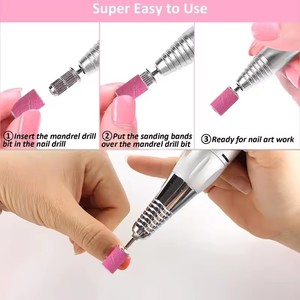 Bandas de lijado para taladro de uñas, juego de bandas de lijado para limas de uñas, removedor de gel para uñas acrílicas, herramienta de pedicura - Product Image 4