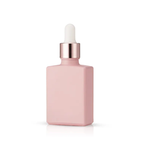 Gros carré mat rose noir flacon compte-gouttes verre emballage cosmétique 50ml 30ml 15ml flacon compte-gouttes d'huile essentielle