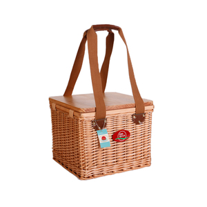 Nhỏ Bãi Biển Hình Bầu Dục Vòng Wicker Mây Picnic Gift <span class=keywords><strong>Basket</strong></span> Set Cách Nhiệt Cooler Bag Gỗ Nắp Xử Lý Dã Ngoại <span class=keywords><strong>Basket</strong></span> Bảng Với Nắp - Product Image 4
