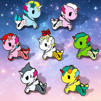 Broche Mignonne en Métal Motif Poney Arc-en-ciel de Dessin Animé, Badge Commémoratif, Autocollant Téléphone en Métal Forme Licorne Sirène, Vente en Gros Personnalisée