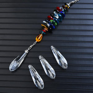 UE DIY pingente acessório lustre contas de vidro suncathcer cristal longo lágrima gota prisma - Product Image 6