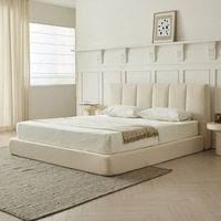 Lit double en mousse pure sans cadre, emballé sous vide, pour maisons d'hôtes, hôtels et chambres
