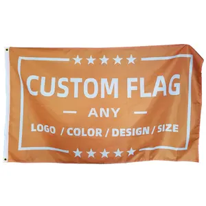 Promotion Flag Manufacturer 3*5ft Screen Printed Logo Design Outdoor Flying Flag Custom