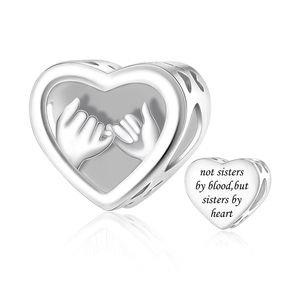 Ciondolo in Argento 'Love You Forever', Non Sono Sorelle per la Sangue ma per Cuore, Compatibile con Bracciali Originali, Gioielli per Compleanno - Product Image 3